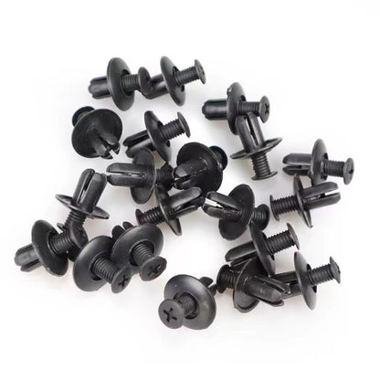 8mm Plastic Rivets Fasteners Screw Car Bumper Fender Black Rivet Car Fastener Clips for Toyota Focus Kia Nissan