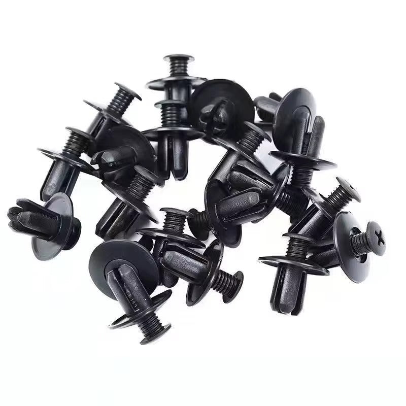 8mm Plastic Rivets Fasteners Screw Car Bumper Fender Black Rivet Car Fastener Clips for Toyota Focus Kia Nissan