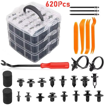Plastic Car Fastener Clips Kit Mixed Car Bumper Door Trim Panel Auto Bumper Rivet Retainer Push Engine Cover