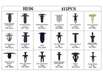 Plastic Car Fastener Clips Kit Mixed Car Bumper Door Trim Panel Auto Bumper Rivet Retainer Push Engine Cover