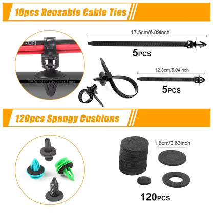 Plastic Car Fastener Clips Kit Mixed Car Bumper Door Trim Panel Auto Bumper Rivet Retainer Push Engine Cover