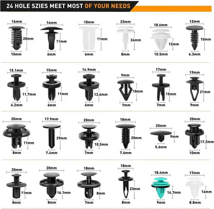 Plastic Car Fastener Clips Kit Mixed Car Bumper Door Trim Panel Auto Bumper Rivet Retainer Push Engine Cover