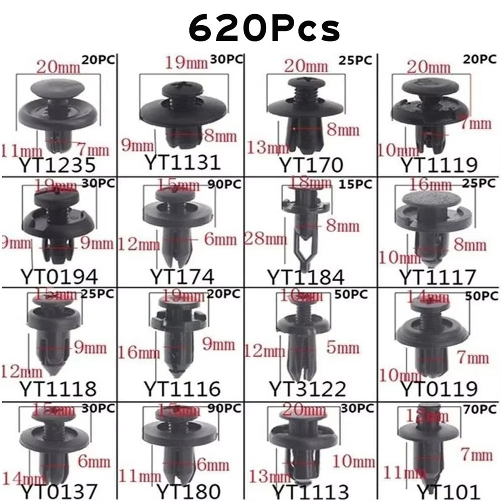 Plastic Car Fastener Clips Kit Mixed Car Bumper Door Trim Panel Auto Bumper Rivet Retainer Push Engine Cover