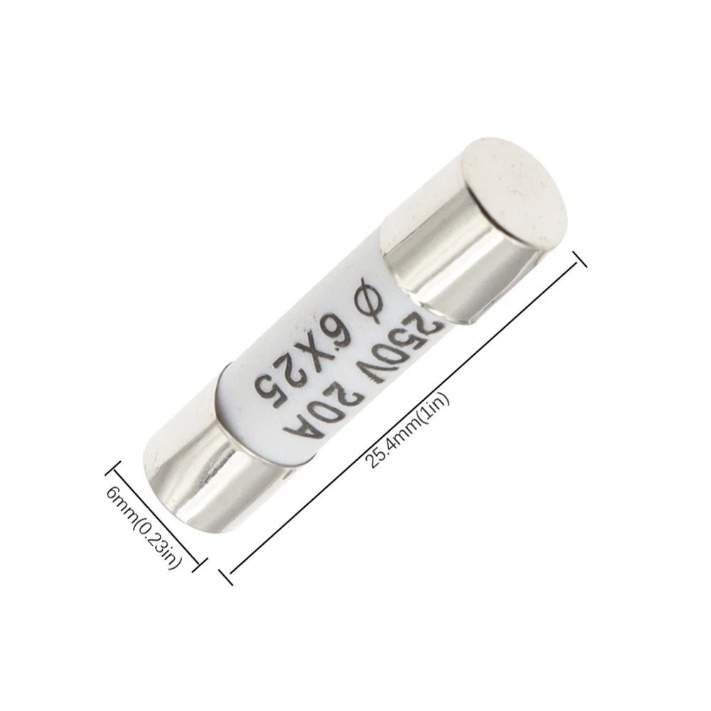 10Pcs Ceramic Fuse Ceramic Tube 6X25MM 0.5A 1A 2A 3A 5A 6A 7A 8A 10A 15A 20A 30A