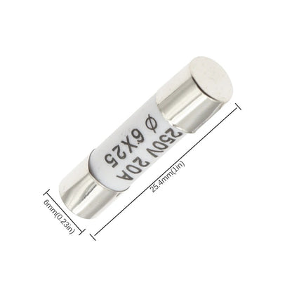 10Pcs Ceramic Fuse Ceramic Tube 6X25MM 0.5A 1A 2A 3A 5A 6A 7A 8A 10A 15A 20A 30A