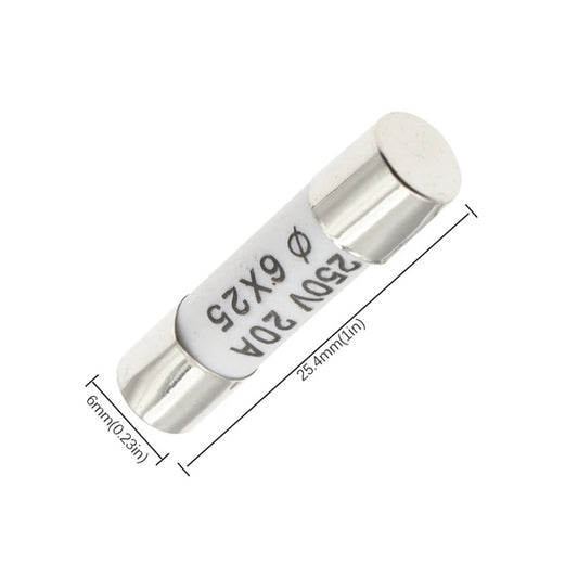 10Pcs Ceramic Fuse Ceramic Tube 6X25MM 0.5A 1A 2A 3A 5A 6A 7A 8A 10A 15A 20A 30A