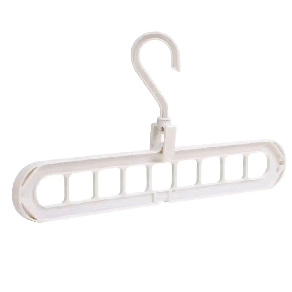 Clothes Hanger 9 Hole Space-saving Fold-able Hanger 360 Rotation Random Colour