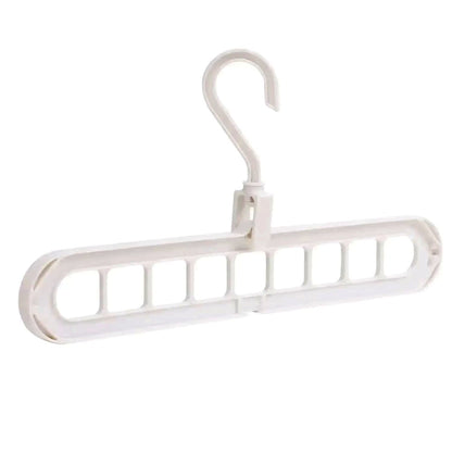 Clothes Hanger 9 Hole Space-saving Fold-able Hanger 360 Rotation Random Colour