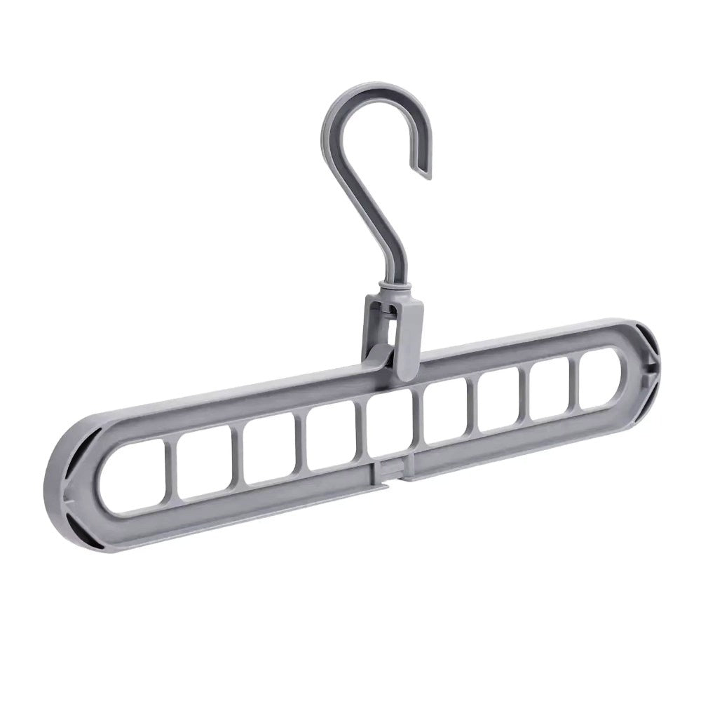 Clothes Hanger 9 Hole Space-saving Fold-able Hanger 360 Rotation Random Colour