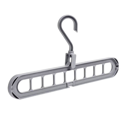 Clothes Hanger 9 Hole Space-saving Fold-able Hanger 360 Rotation Random Colour