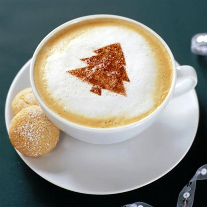 Coffee Stencils Cappuccino Cake Template Strew Pad Duster Spray Art Gift 16pcs