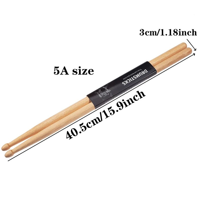 5A Drumsticks universal style drum sticks tough wooden elegant log colour 1 Pair