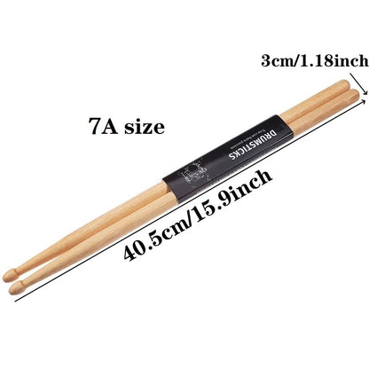 7A Drumsticks universal style drum sticks tough wooden elegant log colour 1 Pair