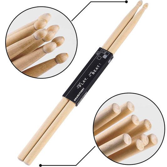 5A Drumsticks universal style drum sticks tough wooden elegant log colour 1 Pair