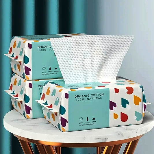 Facial Tissues Soft Thick Disposable Cotton Dry Cleansing Wipes for Makeup Remover