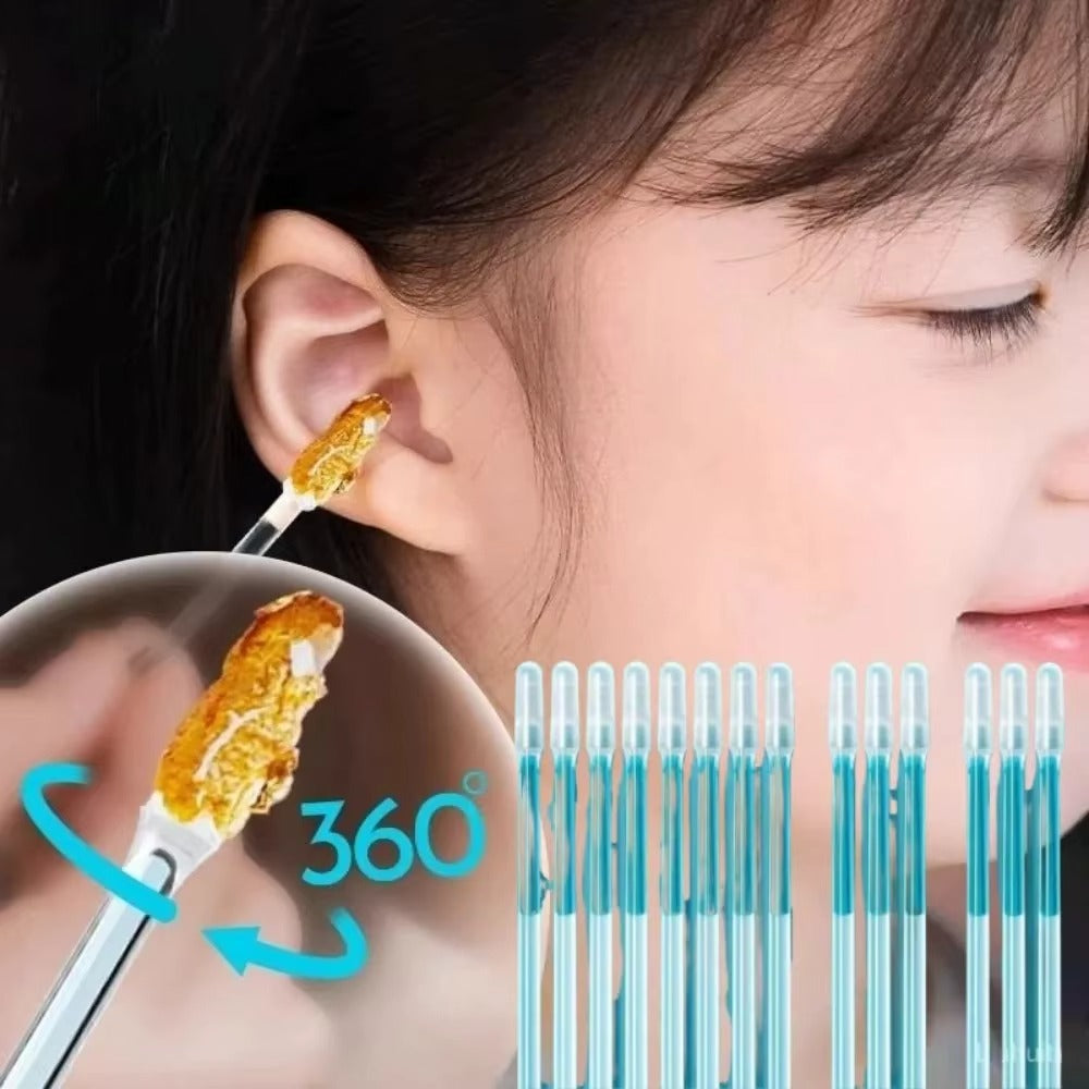 24pcs/Box Sticky Ear Swabs Soft Earwax Cleaner Remover Sticks Home Use Wax Clean