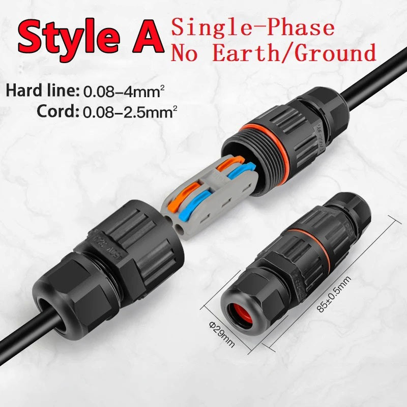 Cable Connectors 2-Way Lever Wire Connectors TeeTube 2-Entry 2-Pole 32A