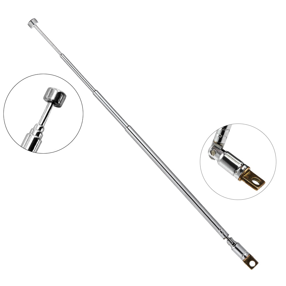 Radio Antenna AM FM Telescopic 4 Sections Universal Antenna 45-450MHZ 360° Rotate
