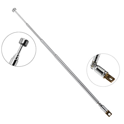 Radio Antenna AM FM Telescopic 4 Sections Universal Antenna 45-450MHZ 360° Rotate
