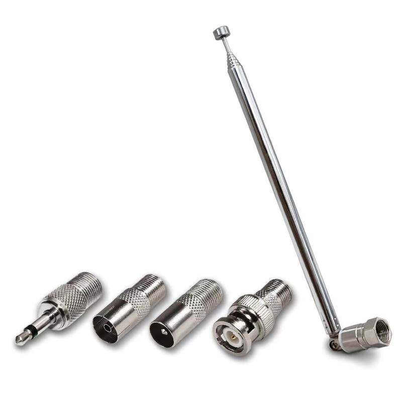 Radio Antenna FM Telescopic Screw F Rod Antenna 3.5mm Adapter for AV Stereo
