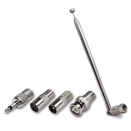 Radio Antenna FM Telescopic Screw F Rod Antenna 3.5mm Adapter for AV Stereo