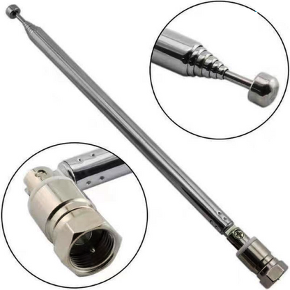 Radio Antenna FM Telescopic Screw F Rod Antenna 3.5mm Adapter for AV Stereo