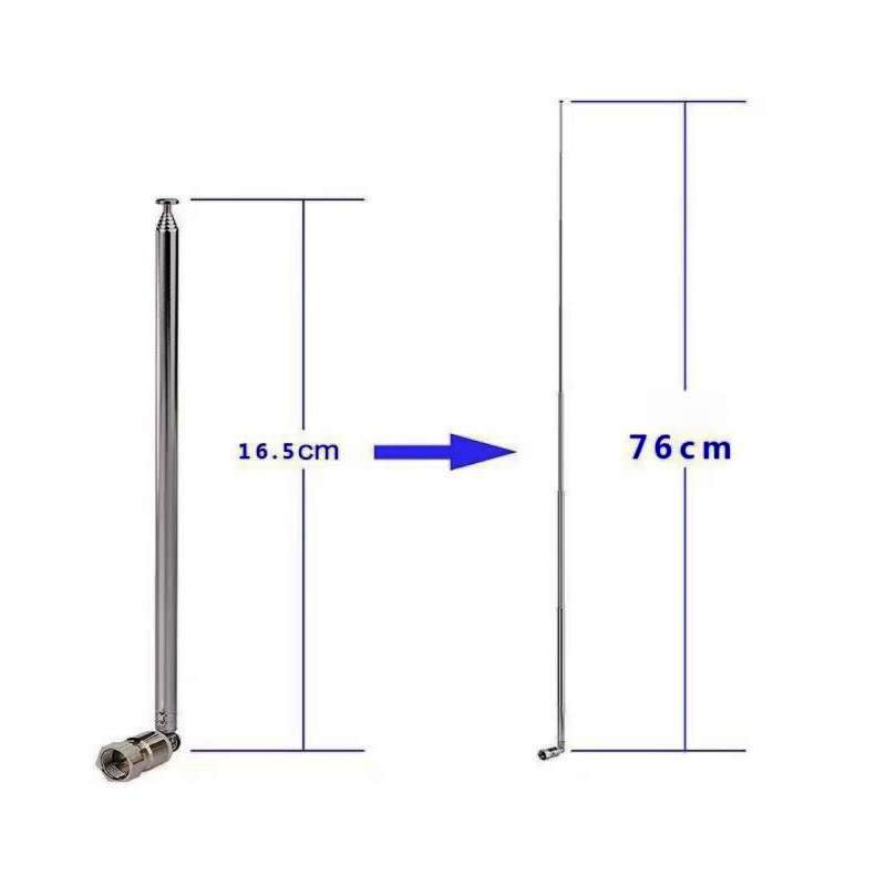 Radio Antenna FM Telescopic Screw F Rod Antenna 3.5mm Adapter for AV Stereo