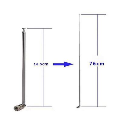 Radio Antenna FM Telescopic Screw F Rod Antenna 3.5mm Adapter for AV Stereo