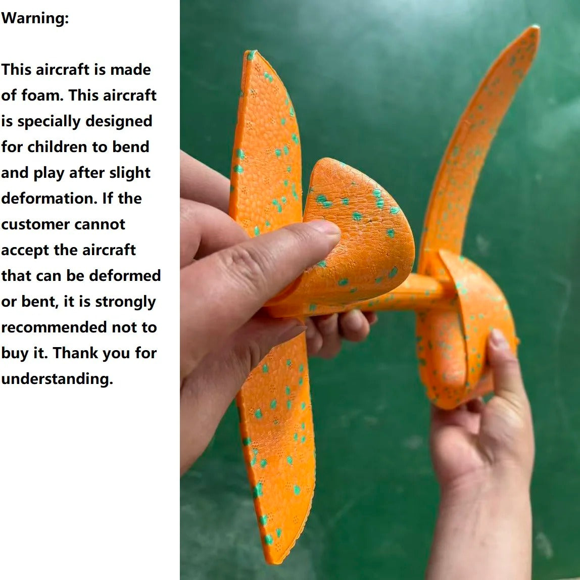 Large Strong Foam Glider Stunt Plane Kids 48cm Hand Thrown Outdoor Garden Toy