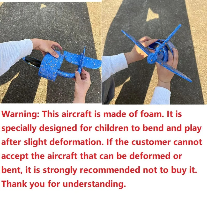 Large Strong Foam Glider Stunt Plane Kids 48cm Hand Thrown Outdoor Garden Toy