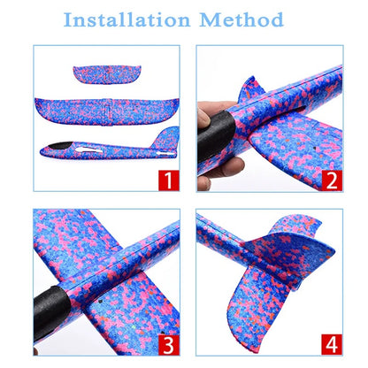 Large Strong Foam Glider Stunt Plane Kids 48cm Hand Thrown Outdoor Garden Toy
