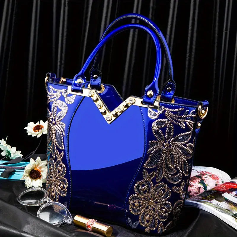 Shoulder Tote Handbag Patent Leather Shoulder Tote Handbag for Women