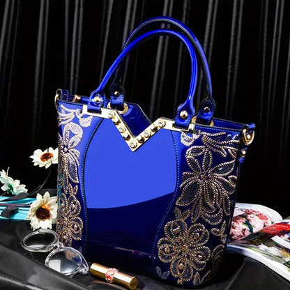 Shoulder Tote Handbag Patent Leather Shoulder Tote Handbag for Women