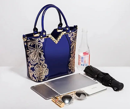 Shoulder Tote Handbag Patent Leather Shoulder Tote Handbag for Women