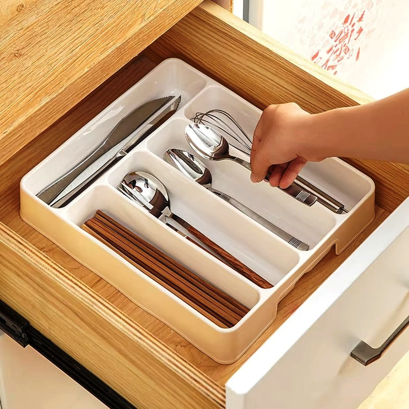 Kitchen Drawer Organizer Cutlery Storage Box for Fork Spoon Divider Large 29x25cm