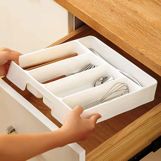 Kitchen Drawer Organizer Cutlery Storage Box for Fork Spoon Divider Large 29x25cm