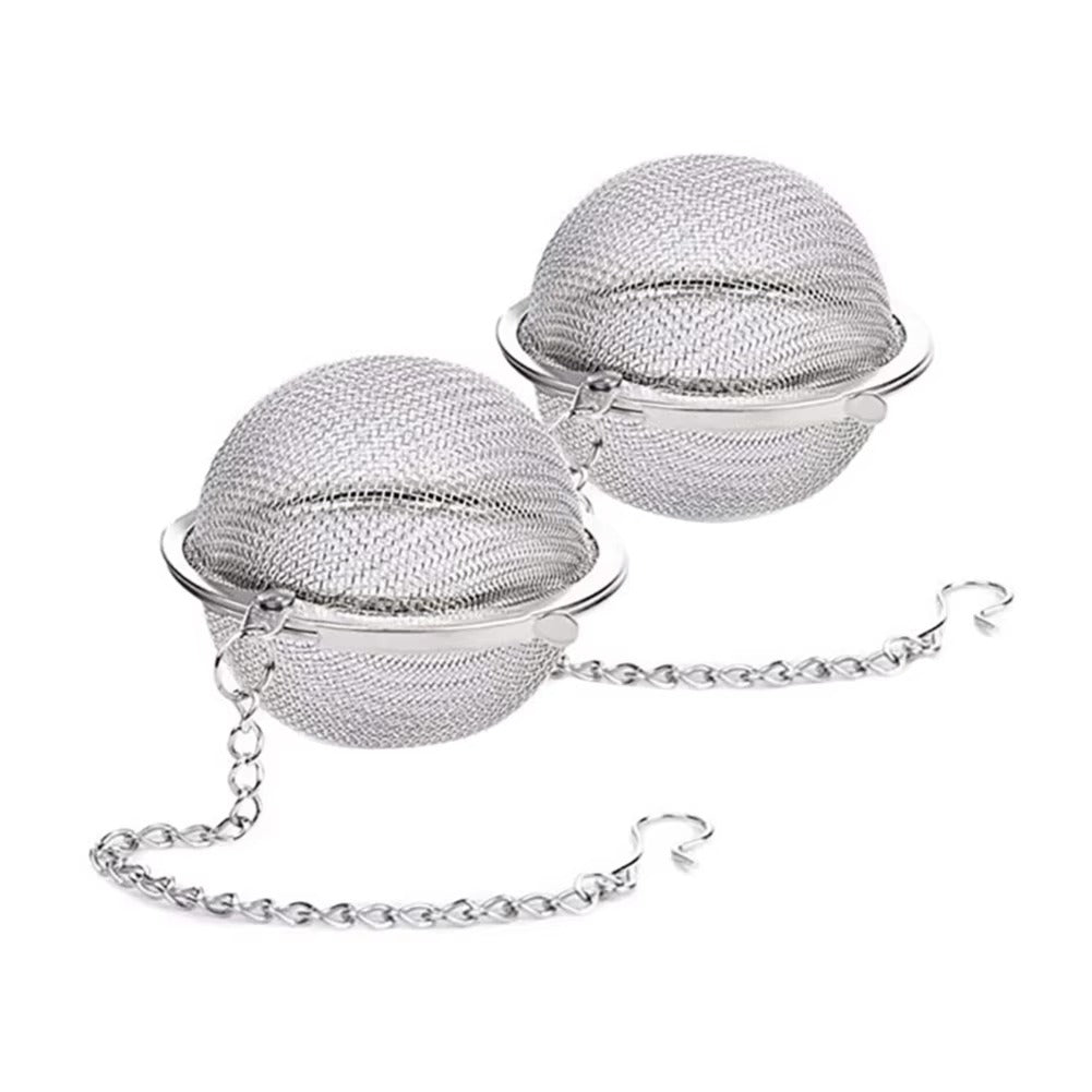 Tea Ball Strainer Infuser - Pack of 2 - Stainless Steel Mesh Filter Herb Spice