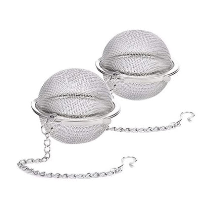 Tea Ball Strainer Infuser - Pack of 2 - Stainless Steel Mesh Filter Herb Spice
