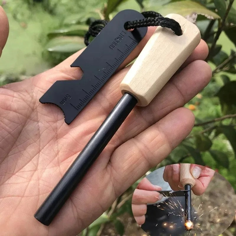 Magnesium Fire Starter Kit Portable Flint Steel Survival Lighter Camping Outdoor