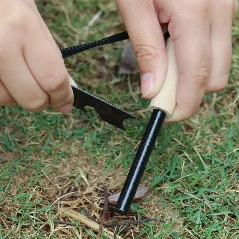 Magnesium Fire Starter Kit Portable Flint Steel Survival Lighter Camping Outdoor