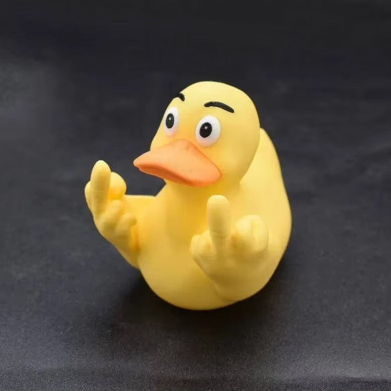 Funny Middle Finger Duck Unique Middle Finger Rubber Duck Figurine Prank Gifts