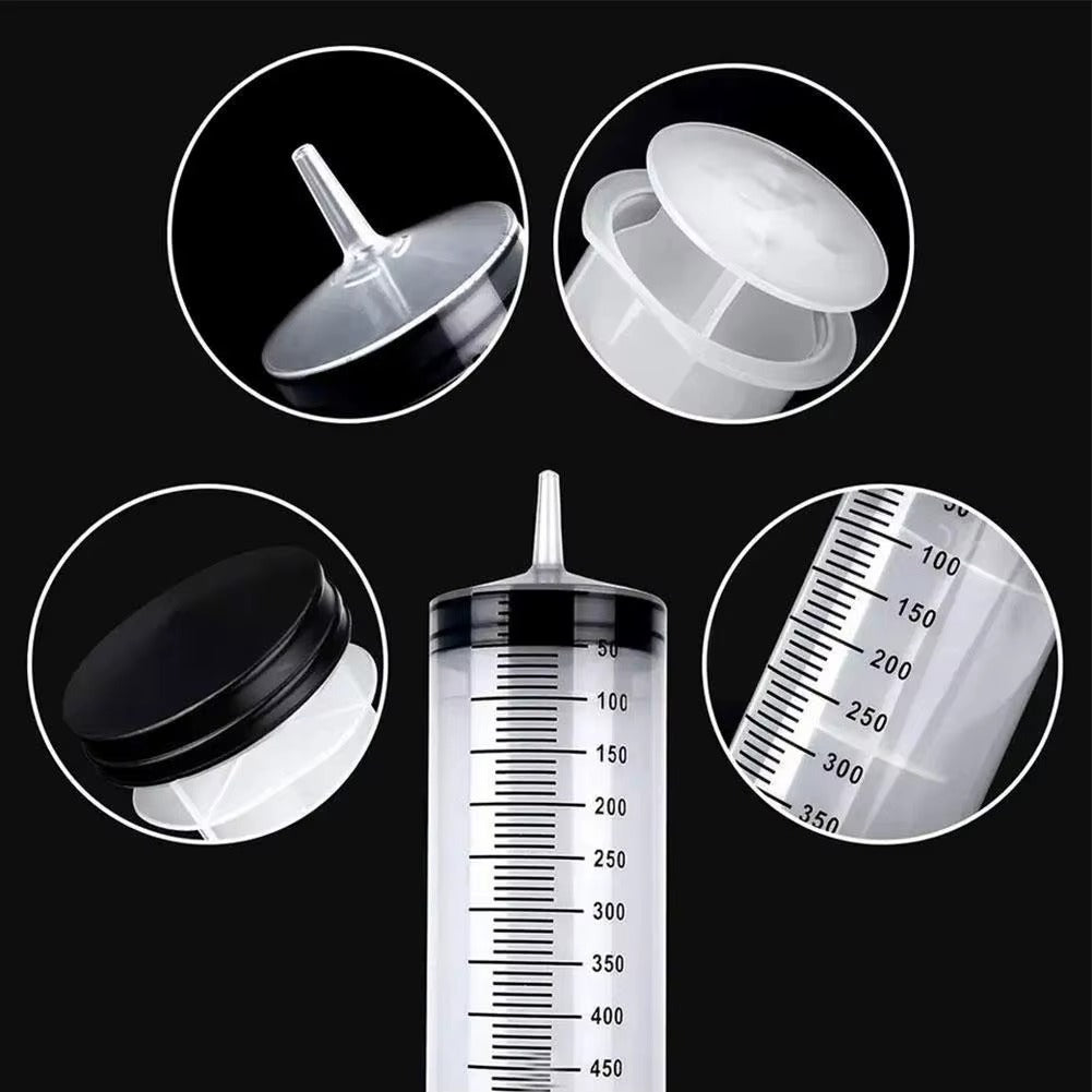 Large Capacity Syringe Reusable Pump Oil Measuring with 100-550ml 1M Clear Tube