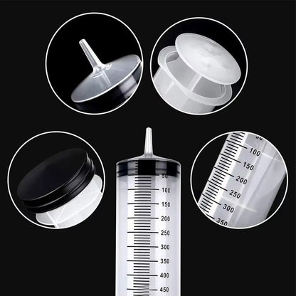 Large Capacity Syringe Reusable Pump Oil Measuring with 100-550ml 1M Clear Tube