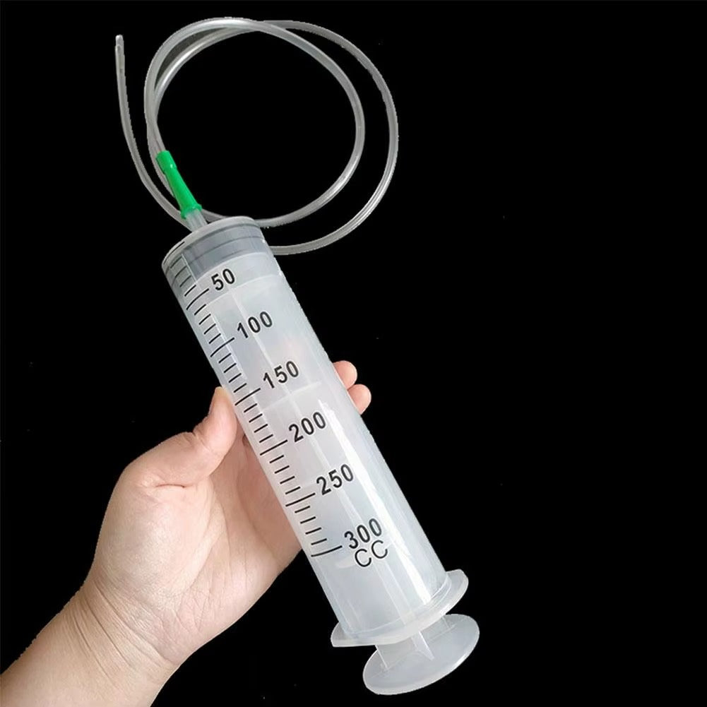 Large Capacity Syringe Reusable Pump Oil Measuring with 100-550ml 1M Clear Tube