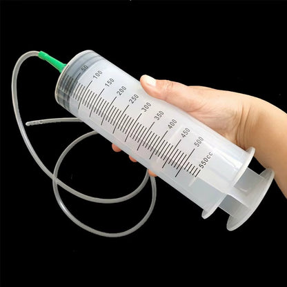 Large Capacity Syringe Reusable Pump Oil Measuring with 100-550ml 1M Clear Tube