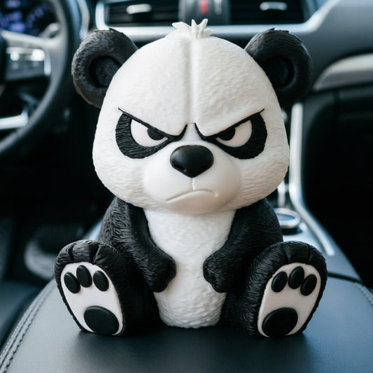 Funny Angry Panda figurines Sculpture Ornament Gift for Friends Family 5cmx4.5cm