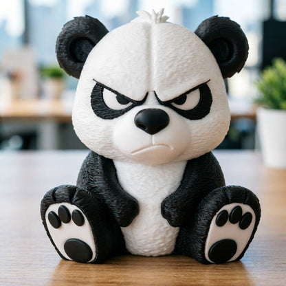 Funny Angry Panda figurines Sculpture Ornament Gift for Friends Family 5cmx4.5cm