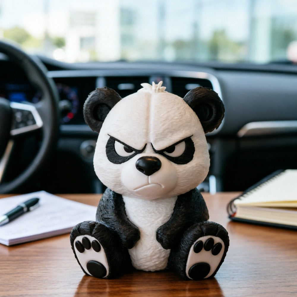 Funny Angry Panda figurines Sculpture Ornament Gift for Friends Family 5cmx4.5cm