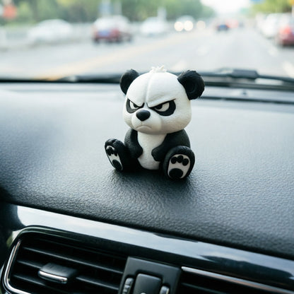 Funny Angry Panda figurines Sculpture Ornament Gift for Friends Family 5cmx4.5cm