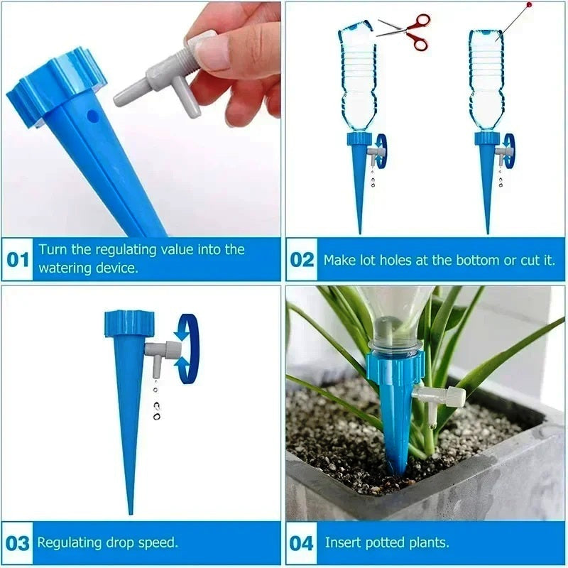 12pcs Gardening Irrigation System Self Water Bottle Automatic Watering Dripper